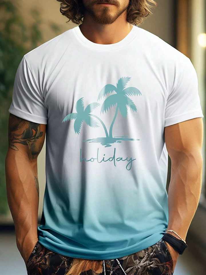 Letná plážová dovolenka pánske neformálne tričko Hawaii Beach Pánske pánske tričko Outdoor Street Pánske denné top s krátkym rukávom