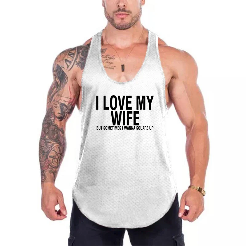 Letná sieťovina fitness top muži módne listy tlač y späť