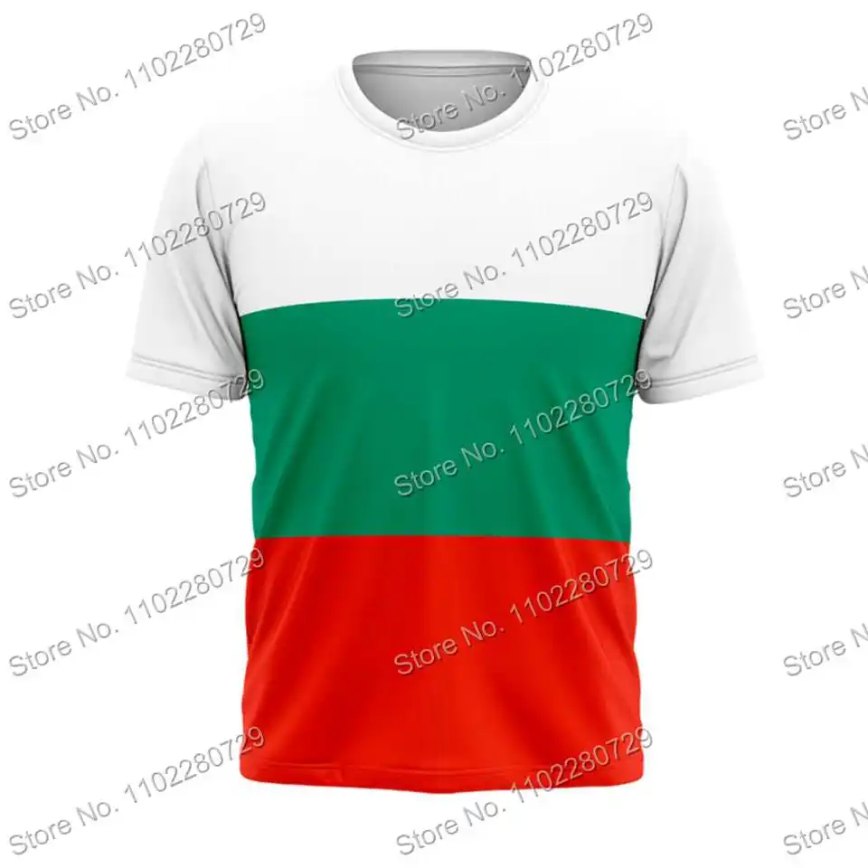 Letné bulharsko vlajkové dresy vlastné meno T tričko Men Outdoor Tirls Futbalové fanúšikov
