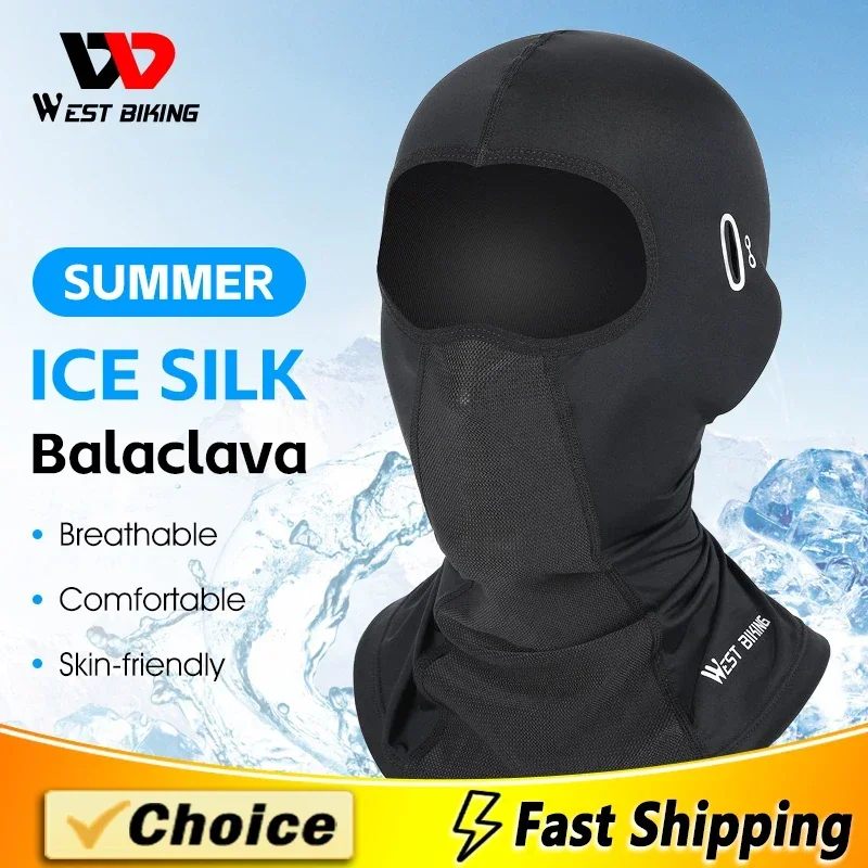 Letné chladné klobúk Balaclava Priedušná cyklistická čiapka Outdoor Sport Plná tvár obal šál motocykla prilby na bicykle