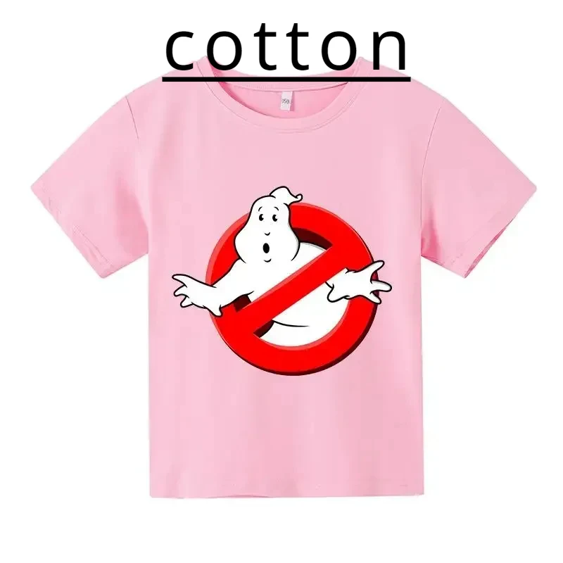 Letné chlapci/dievčatá 4-14T Cartoon Cotton Tshirt Tshirt Det Kid Tees Funny Ghostbusters Game Tlač Tričko s krátkym rukávom