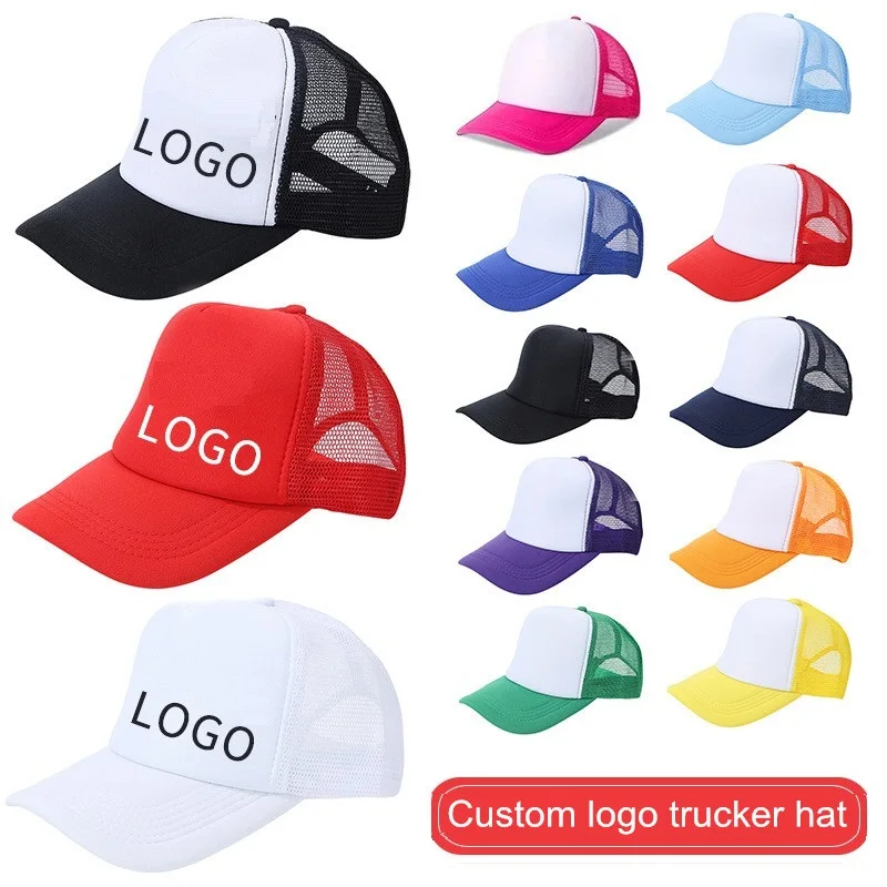 Letné deti chlapca so sieťovou klobúkom Dievčatá Dievčatá Príležitostné logo baseball čiapka detská propagačná reklama tlačové logo klobúky