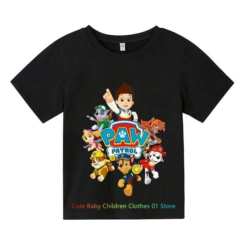 Letné deti Paw Patrol Obliekanie Tričko Dievčatá Dievčatá Dievčatá Detské oblečenie Šport Sport s krátkym rukávom Módna Príležitostná posádka