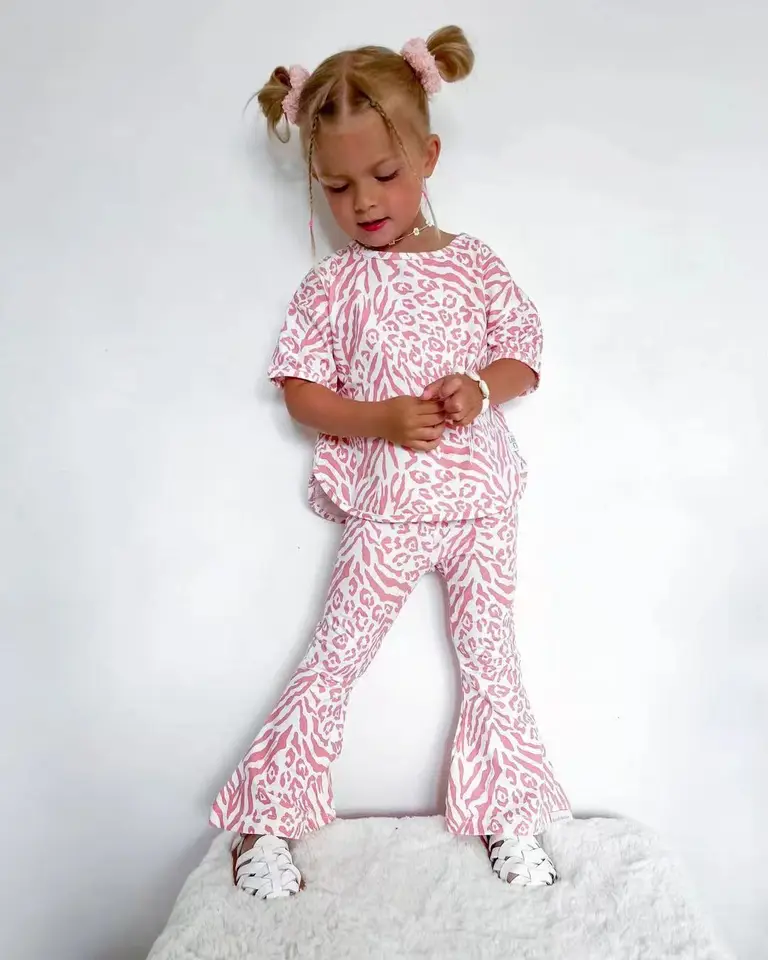 Letné detské dievčatá oblečenie súpravy detských detí oblečenie módne vrcholy + nohavice 2ks outfits detské stopy 2 3 4 5 6 7 8 rokov