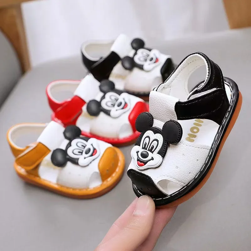 Letné detské sandále pre dievča chlapec Mickey Mouse Soft Bott Tlow