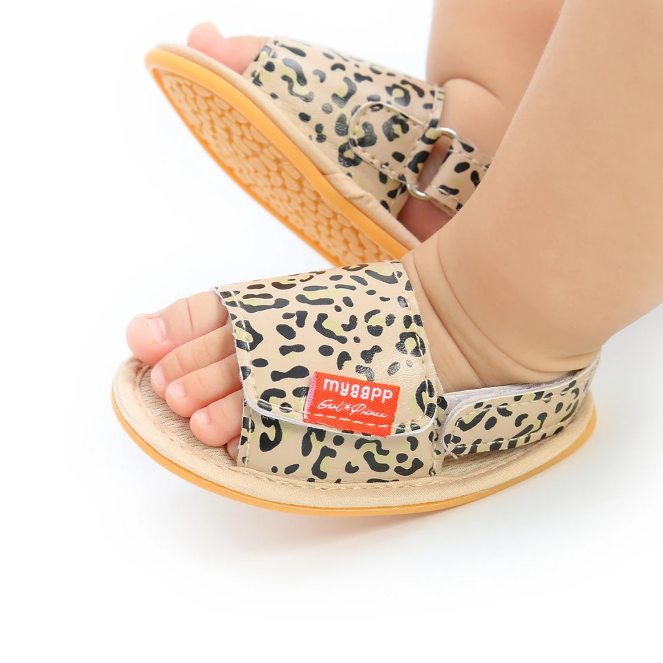 Letné detské topánky Novonarodené chlapci dievčatá sandále Pu Kožené mäkké spodné spodné dno Antis-šmykľavky Dojčenské batoľa First Walkers Crib Shoes