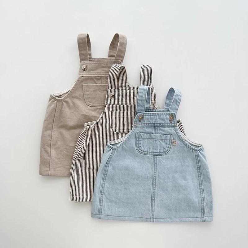 Letné dievčatá kombinézy 2024 Nový módny kórejský štýl Denim Desim Raps Days Birthday Party Darček Little Princess Clothing 1-6 rokov