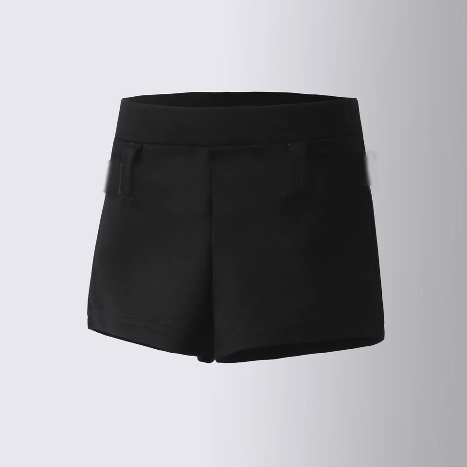 Letné dievčatá módne móda All-Match Bowknot High Pase Stretch Wrap Hipster nepravidelné čierne šortky pre deti 10 12 13 rokov