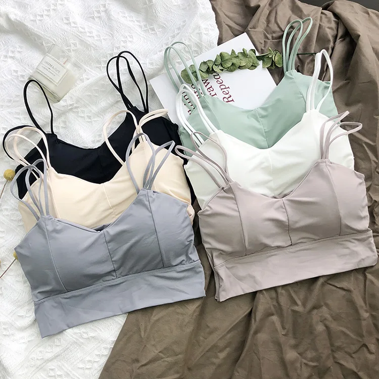 Letné dámske tank bezšvové camisole masívne farebné plodiny Top bezdrôtové podprsenky vrcholy backless trubice vrchné vrcholy