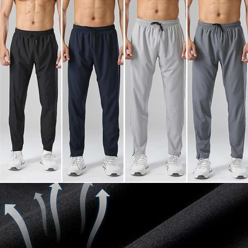 Letné elastické muži bežiace športové nohavice joggingové tepláky neformálne outdoorové tréningové telocvične Fitness nohavice