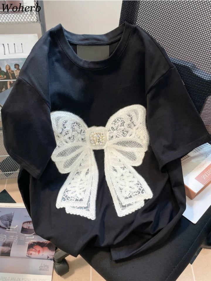 Letné elegantné sladké kawaii luk dám