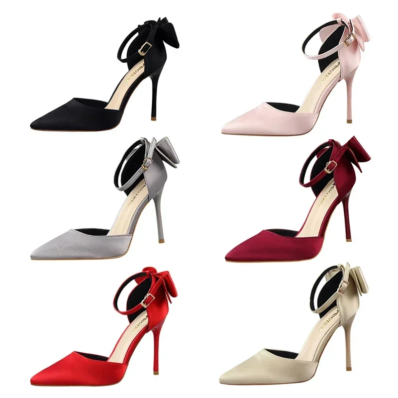 Letné elegantné ženy 8 cm 10 cm vysoké podpätky Popolušky Sandále Lady Sladké svadobné motýľové uzly Sandles kawaii prom základné topánky