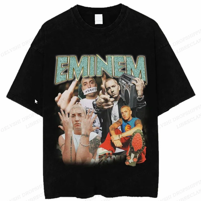 Letné Eminem Camiseta Tričko Pánske a dámske bavlnené tričko Pohodlná ulica Top móda harajuku tričko Y2K Clothing