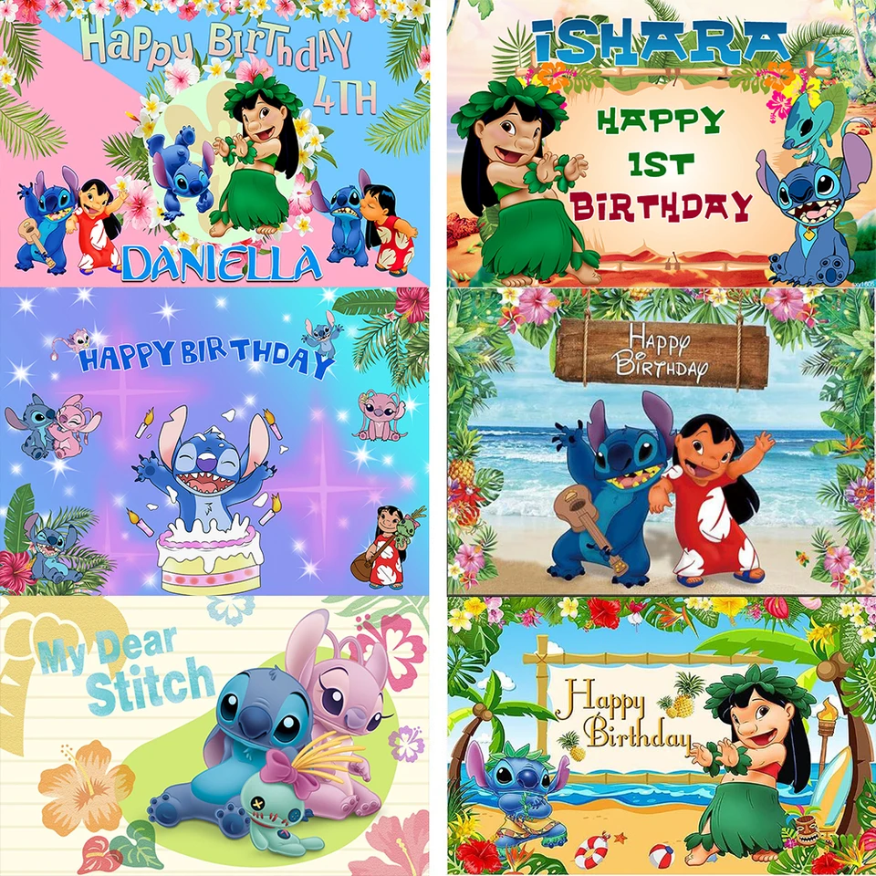 Letné havajské pozadie Aloha pre Lilo a Stitch Téma narodeninové oslavy Dodávky Tropické fotografie na pozadí Stitch Party Banner