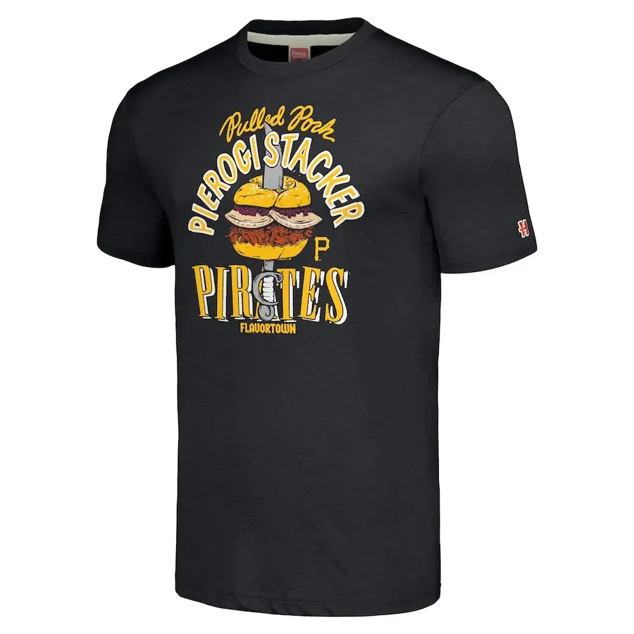 Letné horúce fitness Quick Dry Tee Pittsburgh Pirates Major League X Guy Fieri's Flavortown Unisex Triple Tee - uhlie s uhlím