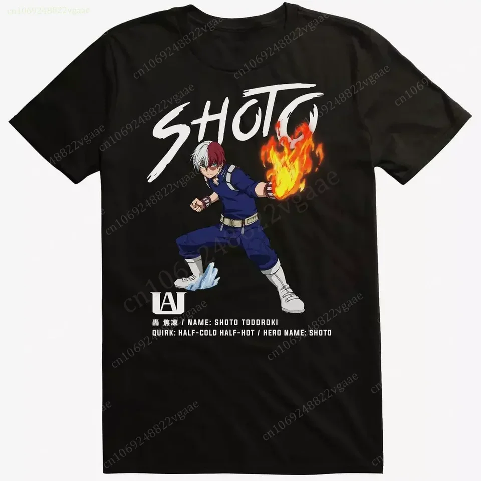 Letné japonské anime moje hrdinské akademickú obedy Shoto Todoroki Quirk T tričko Men muž pre deti vintage bavlna s krátkym rukávom odevy s krátkym rukávom