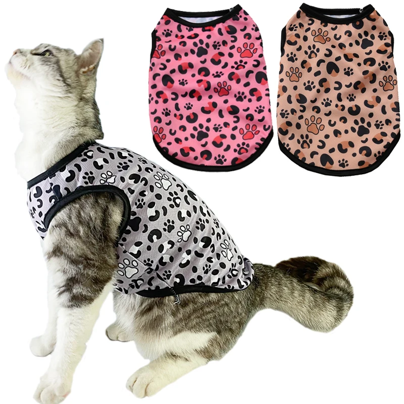 Letné mačacie odevy leopard tlač pieta