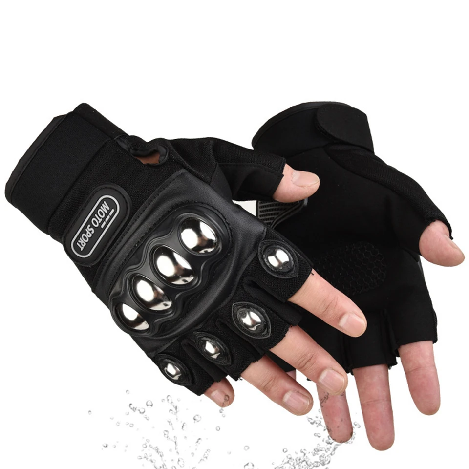 Letné motocyklové rukavice Half Finger Priepustný motocyklista Glof Foratv MTB cyklistické rukavice anti-pádová ochrana Palm Guard Moto Protection