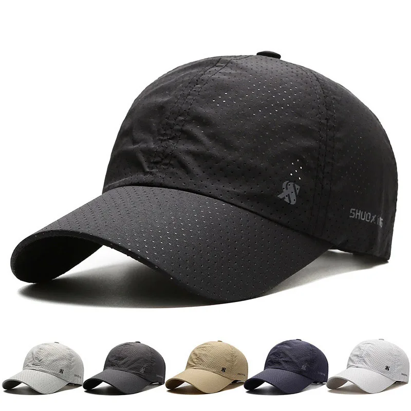 Letné muži pevné pletivo baseballové čiapky Ženy Outdoor športové móda rýchle sušenie priedušné vodotesné klobúky Sun Visor Originálny dizajn
