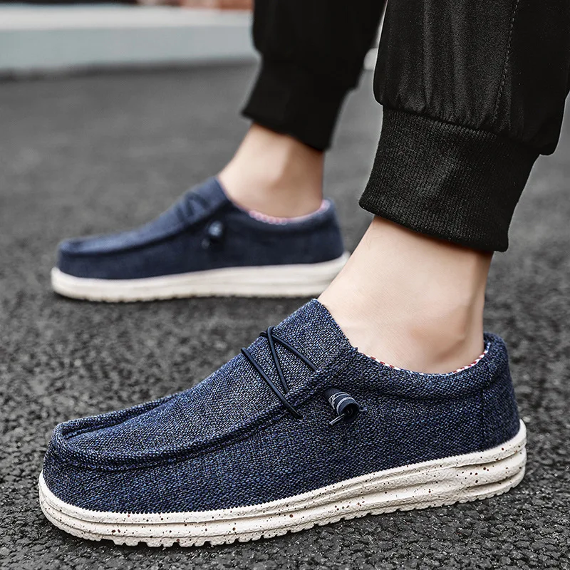 Letné muži plátno topánky espadrilles priedušné príležitostné topánky Men mokasíry Pohodlné ultralight Lazy Boat topánky plus veľkosť 39-48