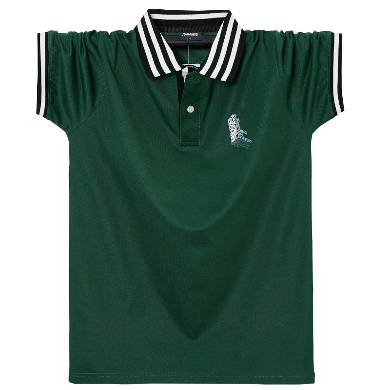 Letné muži polo košele pánske klasické pruhované pólové košele bavlnené košele veľkú veľkosť módy veľké a vysoké polos Men6xl