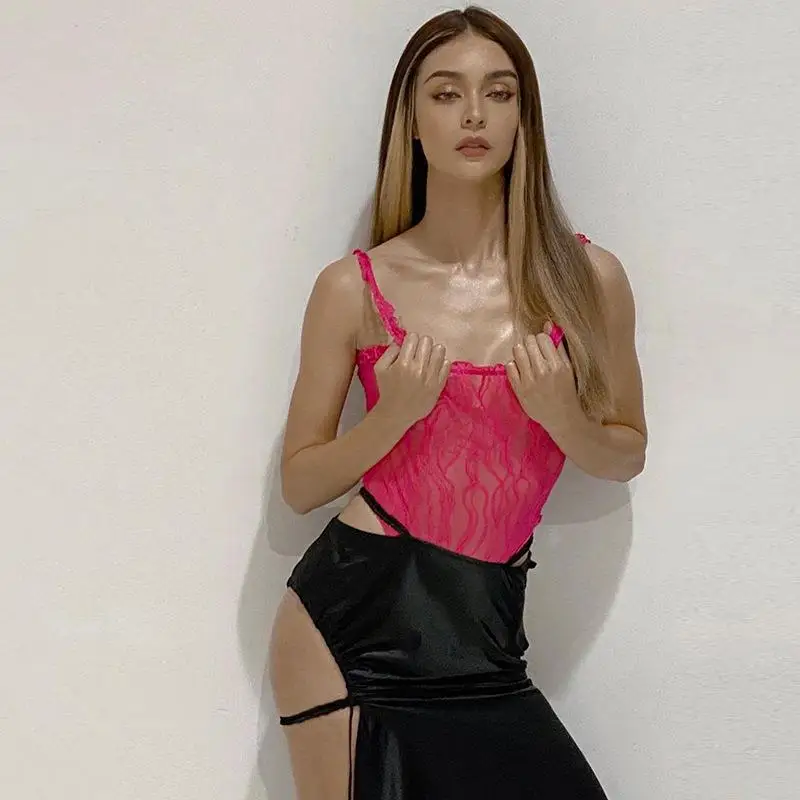 Letné módne ženské telesné vrcholy BodySuits Sexy Slim Fit Foundation Mastá farba bez rukávov bez rukávov Top Streetwear Bodysuit