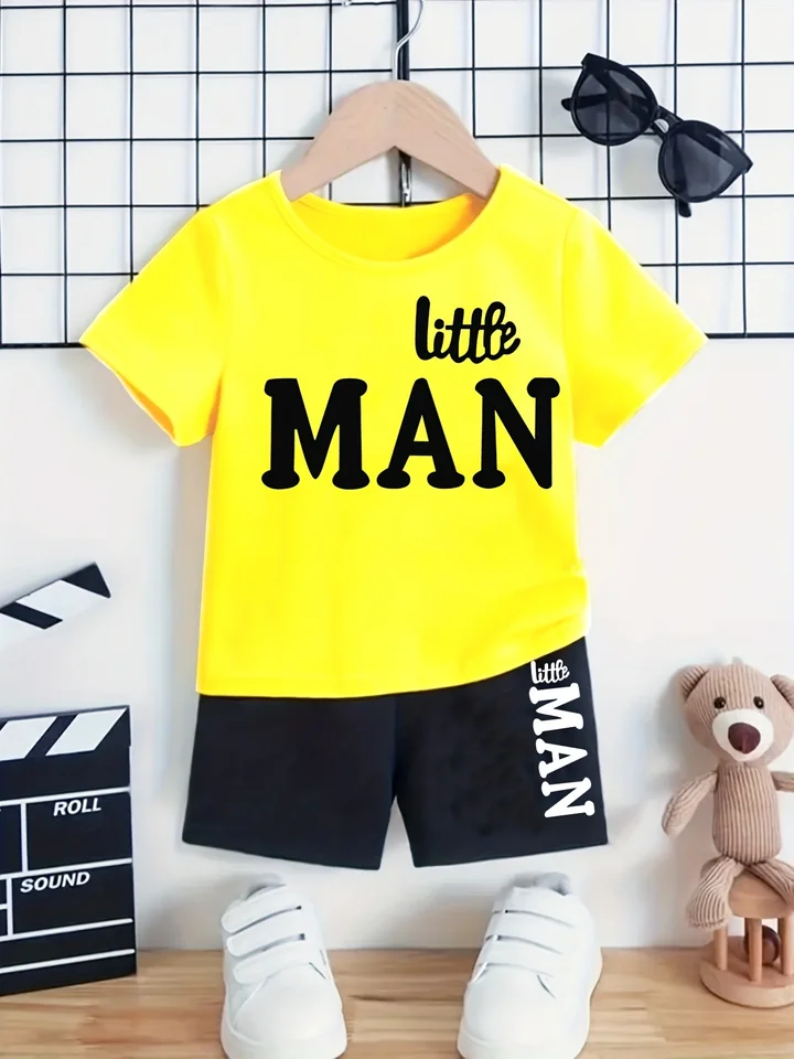 Letné oblečenie pre chlapče set Kid Little Man Tlačené tričká a šortky 2ks obleky Dievčatá Dievčatá z hornej časti spodnej časti outfity Tracksuits