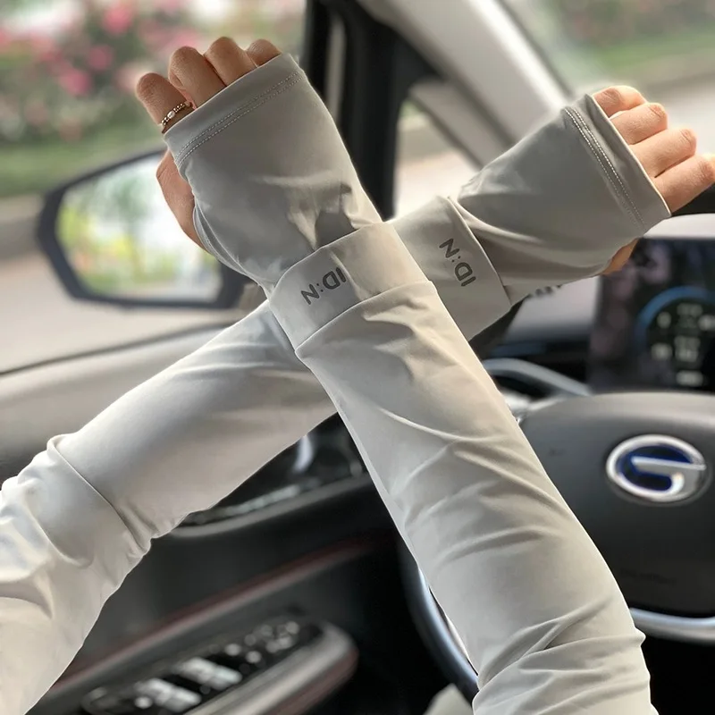 Letné ochranu proti slnečnému žiareniu Rukávy Hnacie rukávy Dlhé prsty bez prstov Cool Arm Warper Pevná farba vonkajšia plážová ochrana