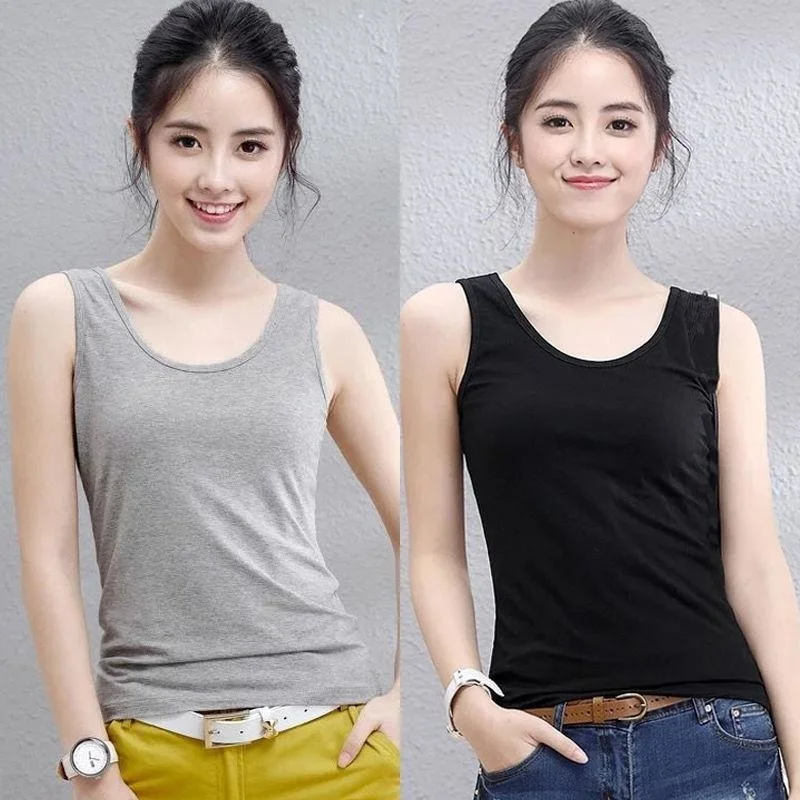 Letné popruhy top ženy halter o-krk základný biely biely cami bez rukávov bez rukávov, tuháky dámske letné camisole dom plus veľkosť 5xl