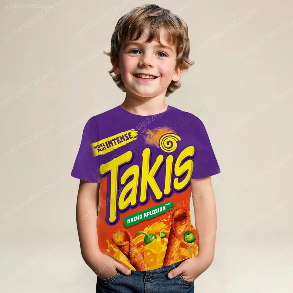 Letné takis tričko Kids Men chlapci Chips Tričko Tričko s krátkym rukávom Top Funny Tee Clothes Girls Girls Training Uniforma
