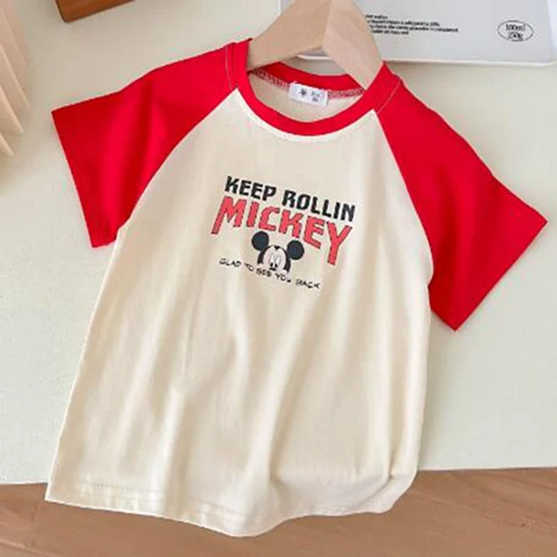 Letné tričko s krátkym rukávom Dievčatá oblečenie detská karikatúra Mickey Mouse Minnie Donald Duck Boys Tops Deti Toddler Tees pyžamy