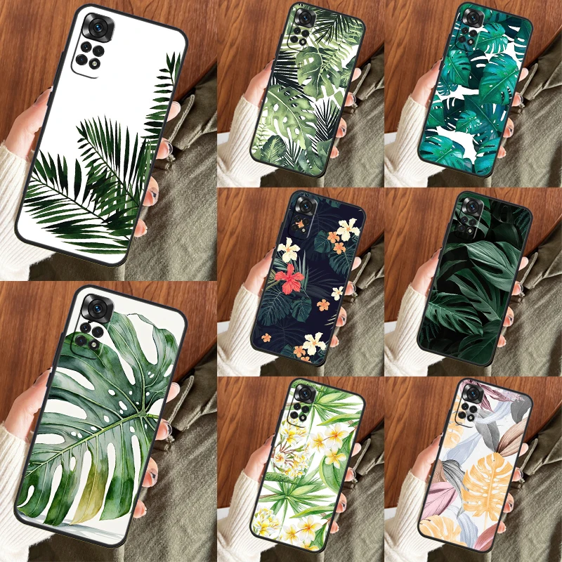 Letné tropické rastliny listové puzdro pre Xiaomi Redmi Note 12 Pro Redmi Note 11 8 9 10 Pro 9s 10s 11s 10c 9c 9a 12c kryt