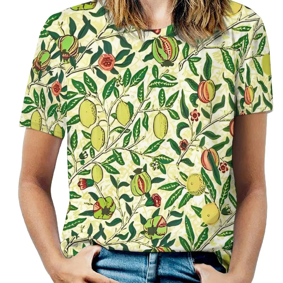 Letné umenie Nouveau Tričká William Morris Lemons Street Style Tieň