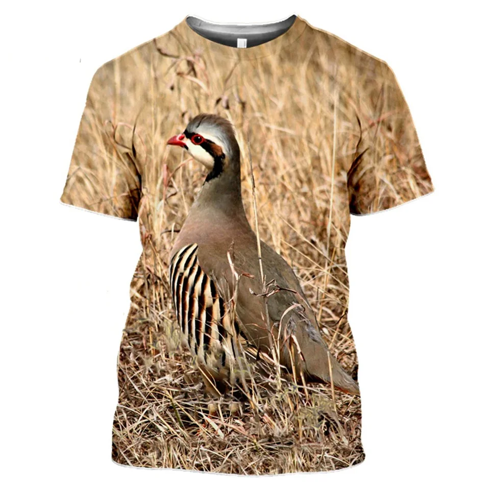Letné zvieracie poľovníctvo Partridge Bird Fashion Módna ležérna pánska tričko 3D tlač Harajuku Chukar krátke rukávy Streetwear Unise tričko