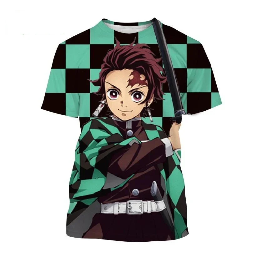 Letný anime démon Slayer Kimetsu no Yaiba Kamado Nezuko Kochou shinobu cosplay 3D tlač módne tričko karikatúry Krátke rukávy
