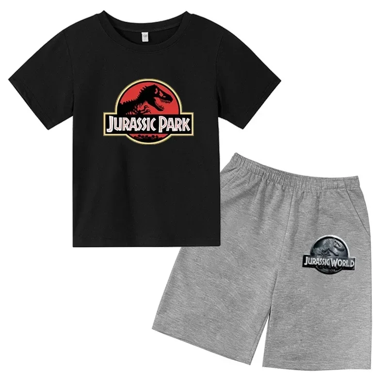 Letný Jurský park Dinosaurus tlač Detské tričko + šortky 2ks súpravy súprav
