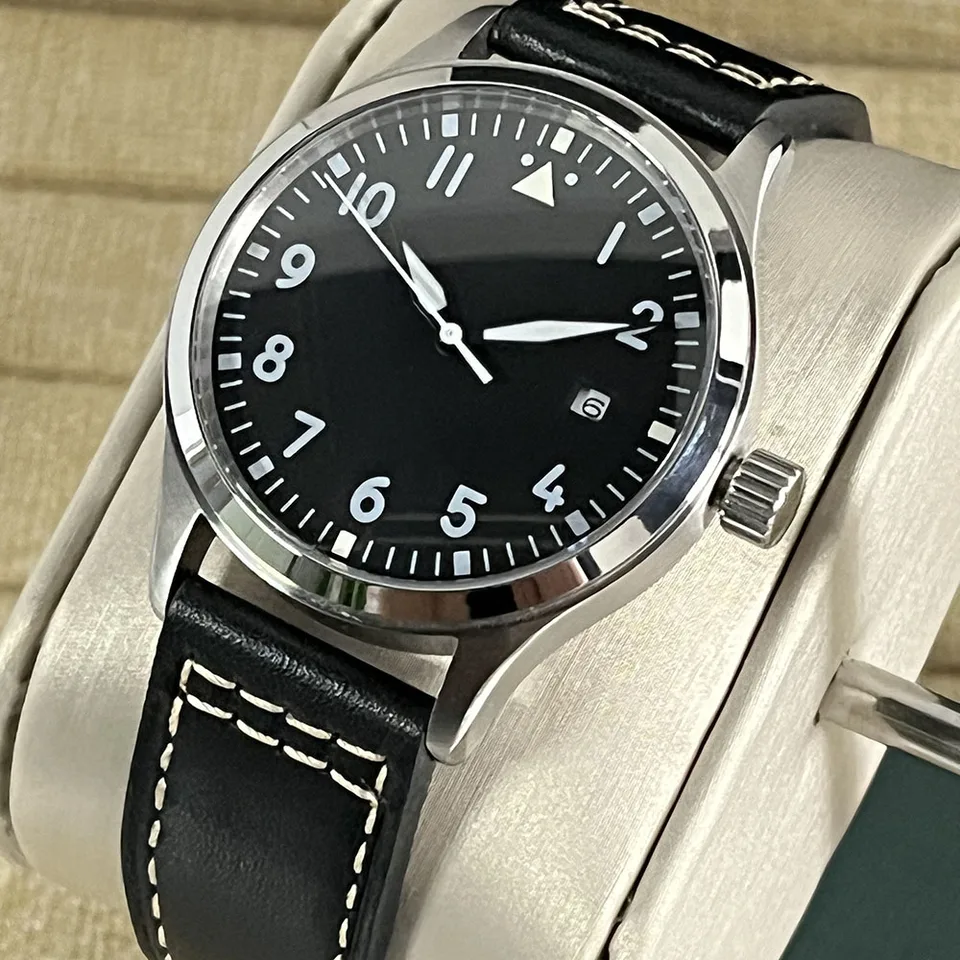 Letný luxusný biely číselník Ázia ST1612 Ručne zväčšený šport 316L oceľ 40 mm Pánske hodinky módna vodotesná AAA