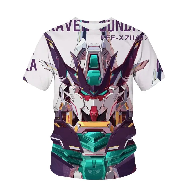 Letný mobilný oblek gundam tričko chlapci dievčatá módne pánske dámske deti 3D tlačené tričká Krátke rukávy