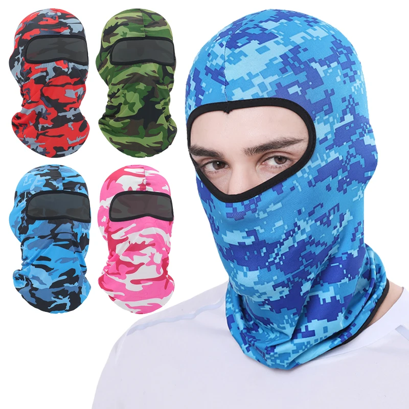 Letný motocykel maskovacia maska ​​na jazdnú prilbu Universal Balaclava Vojenská taktická taká masky klobúk klobúk Motocyklové príslušenstvo