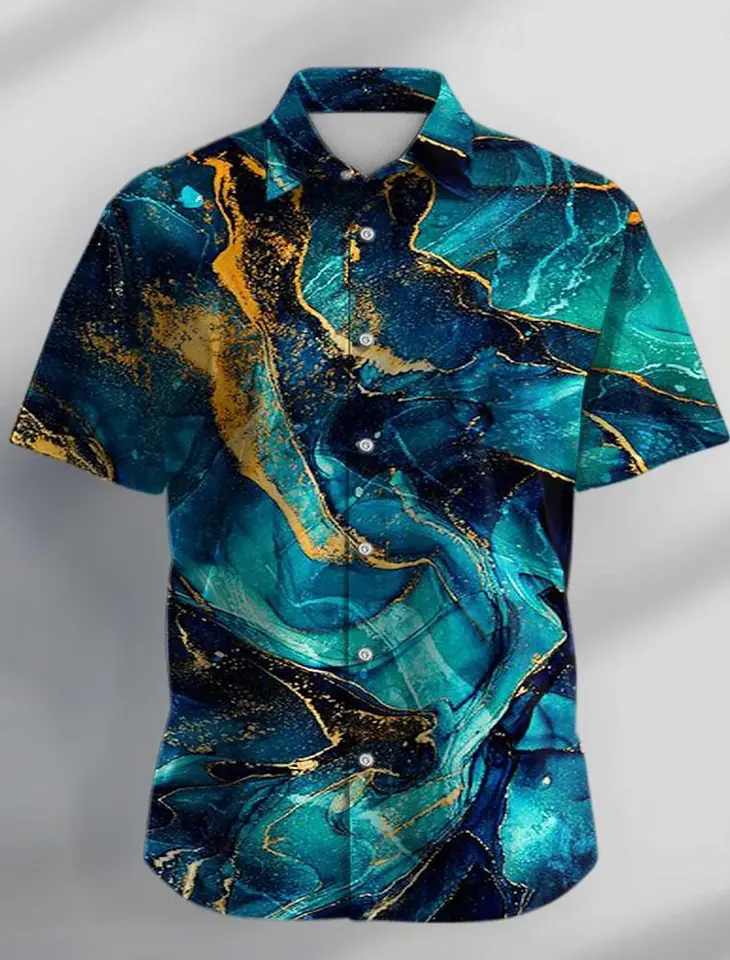 Letný mramor abstraktný tvár 3d tlačené košele Men módne tričko Príležitostné vinobranie na ulici Streetwear s krátkym rukávom blúzka blúzka Man Clothing