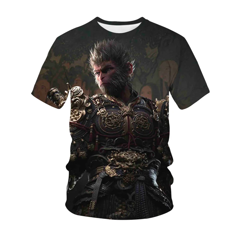 Letný čierny mýtus 3D tlačené tričká Streetwear Men Fashion opice nadmerne nadmerne