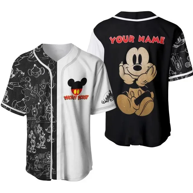 Leto Disney Mickey Mouse Kids Baseball Jersey Pattern Trshirt 3D Tlač priedušného príležitostného Disney Mickey Fashion Loose Tričko