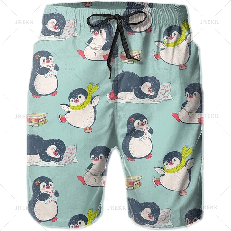 Leto kawaii 3D tlač roztomilé zvieratá plážové kraťasy Ženy vtipné streetwear dosky kraťas
