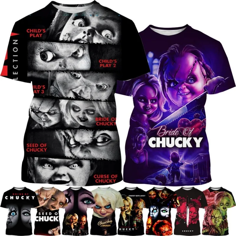 Leto New Horror Chucky Doll 3D tlač Tričko Tričko Príležitostné osobnosť Horor Hip-hop unisex tričko