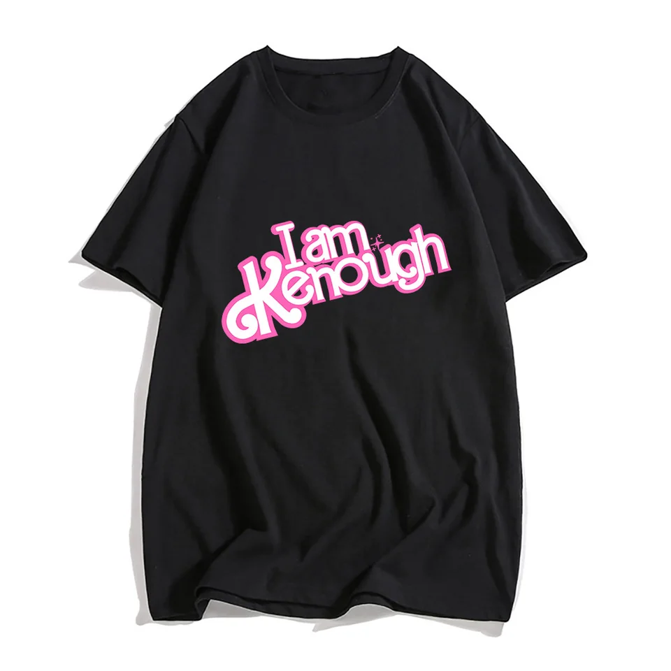 Leto New I Am Kenough Print Cotton Tričká Men Dámske o ne-neck krátke rukávy tričko s nadmerne veľkým unisexom harajuku unisex Tops Tops oblečenie