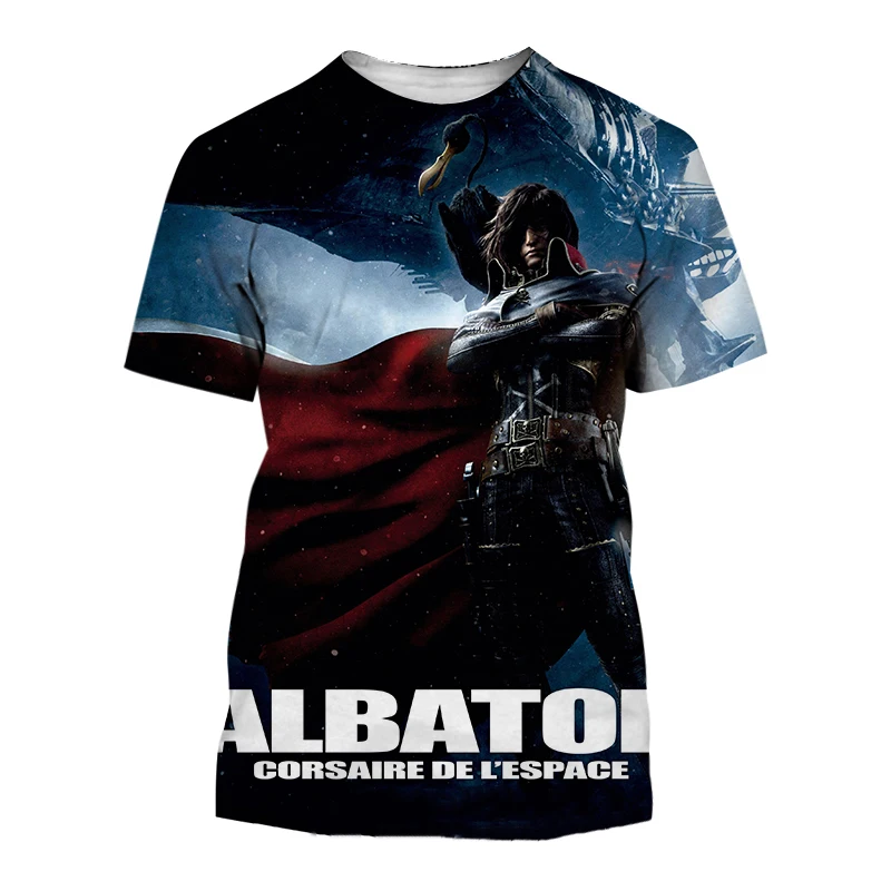 Leto New Space Pirát Pirát Ship Fashion Street Pánske tričko Vysoko kvalitné O-krk na krátky rukáv s krátkym rukávom Tričko 3D tlač 3D