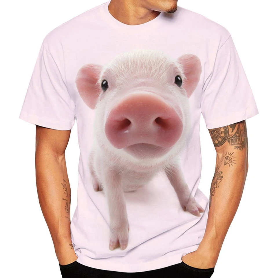 Leto nové vtipné ošípané tričká Roztomilé zviera 3d tlač 3d tlačené streetwear muži Dám