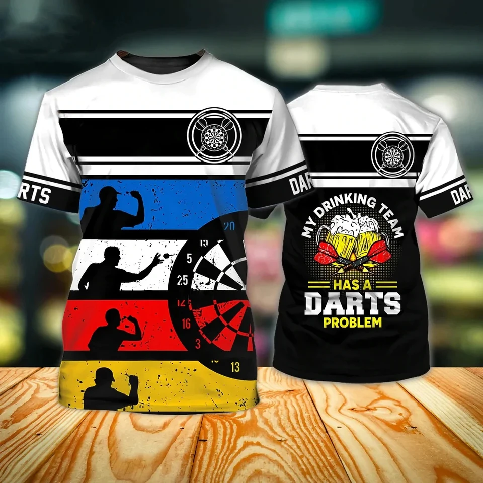 Leto nový DART Target Uniforma 3D tlačené mužské osobnosť tričko Unisex Športová zábava Profesionálny dátový začiatočník Tees