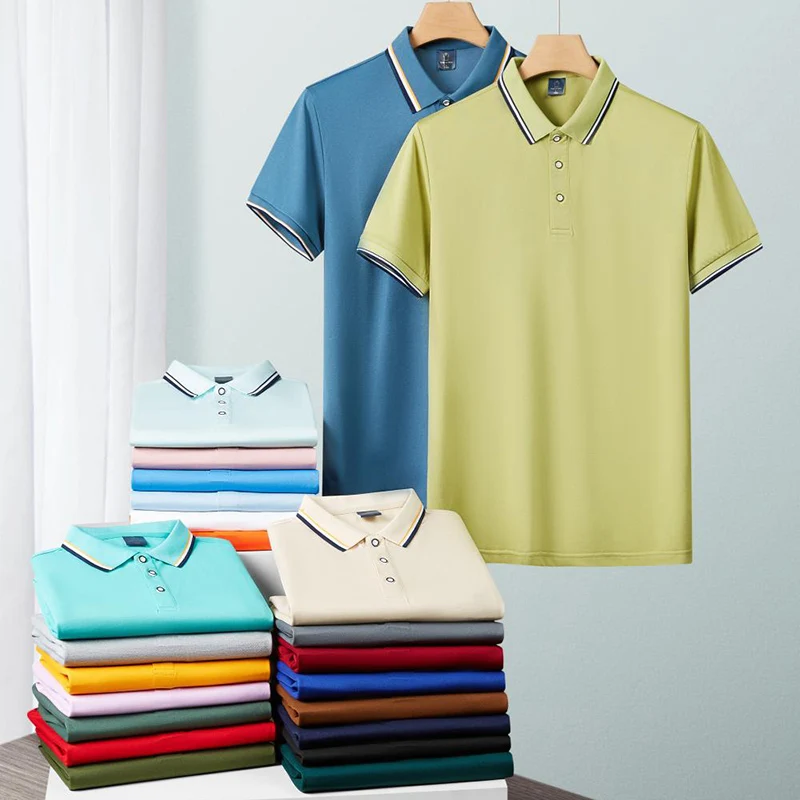 Leto nový príchod Polo košeľa pre podnikové aktivity Muži a ženy Dospelé polo tričko Tričko Quick Dry Fit Solid Color Polo Tshirt 2024