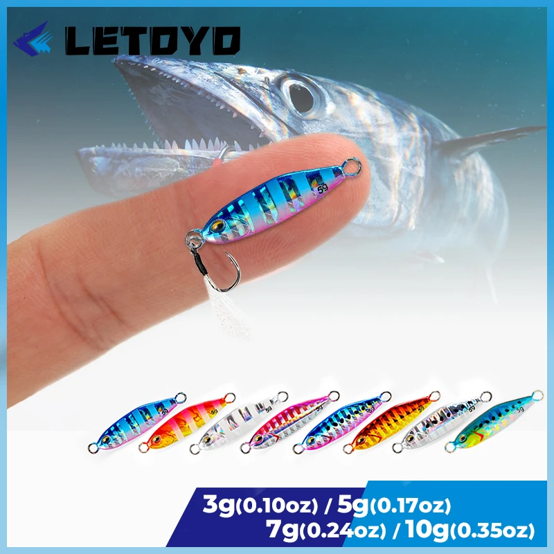 LETOTYO MICRO kovový jig 3g 5g 7g 10g rock rybársky rybársky rybársky prípravok na pobrežie pstruha Spoon Cast Minnow Jigging Lure Artificial Bait